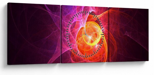 Nowoczesny abstrakcyjny obraz (z zegarem) (90x30 cm)