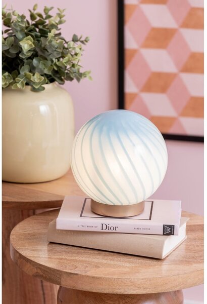 Jasnoniebieska lampa stołowa ze szklanym kloszem (wysokość 17 cm) Summer Globe – Leitmotiv