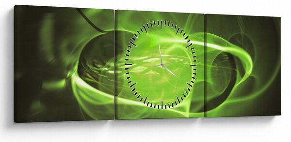 Nowoczesny abstrakcyjny obraz (z zegarem) (90x30 cm)
