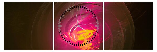 Obraz - abstrakcja spiralna (z zegarem) (90x30 cm)