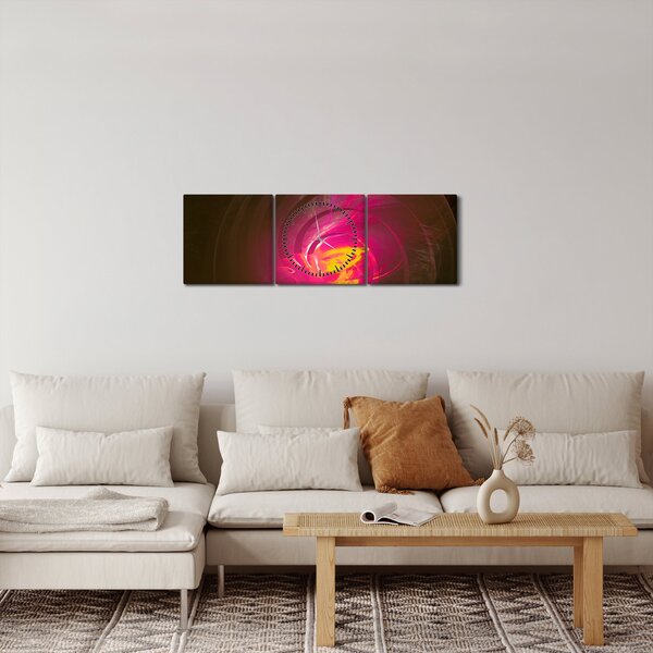 Obraz - abstrakcja spiralna (z zegarem) (90x30 cm)