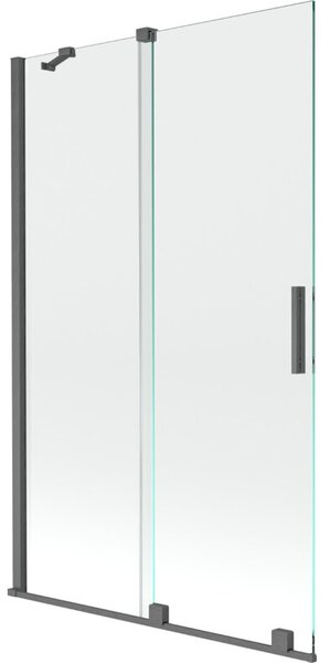 Mexen Velar parawan nawannowy 2-skrzydłowy rozsuwany 110 x 150 cm, transparent, gun gray szczotkowany - 896-110-000-01-66