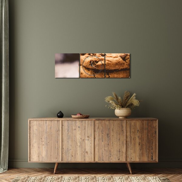 Obraz plików cookie (z zegarem) (90x30 cm)