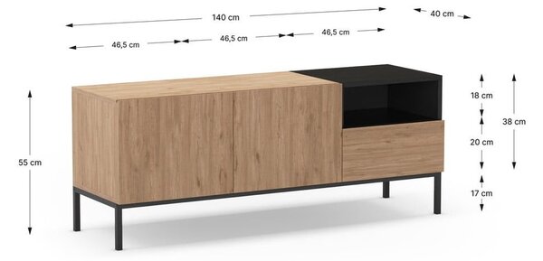 Kremowa szafka pod TV 140x55 cm Cailin – Marckeric