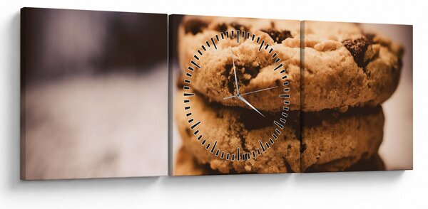 Obraz plików cookie (z zegarem) (90x30 cm)