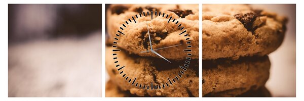 Obraz plików cookie (z zegarem) (90x30 cm)