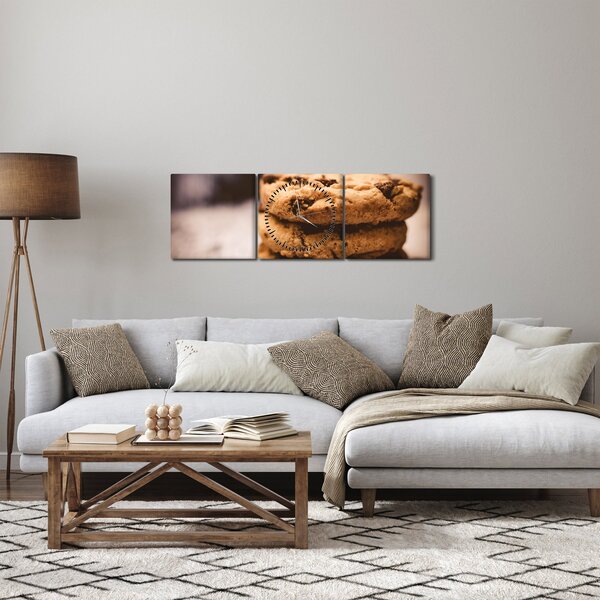 Obraz plików cookie (z zegarem) (90x30 cm)