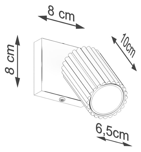 Kremowa lampa punktowa 8x16 cm Gleam – Sollux