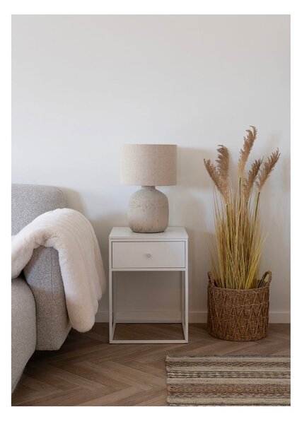 Kremowa lampa stołowa z tekstylnym kloszem (wysokość 46,5 cm) Bilby – House Nordic