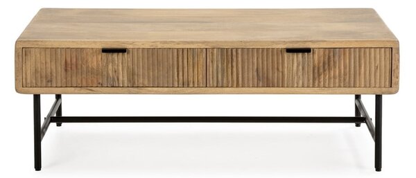 Stolik z litego drewna mango w naturalnym kolorze 60x120 cm Mundra – MOME