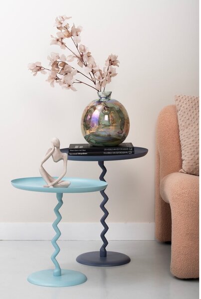 Metalowy okrągły stolik ø 40 cm Zig Zag – Leitmotiv