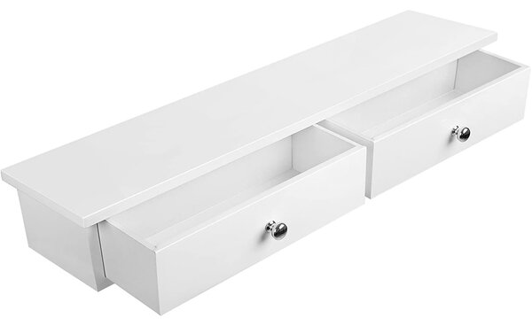 Biała szafka wisząca z szufladami LEWO