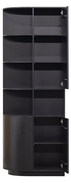 Czarny regał modułowy z litego drewna sosnowego 228x210 cm Finca – WOOOD