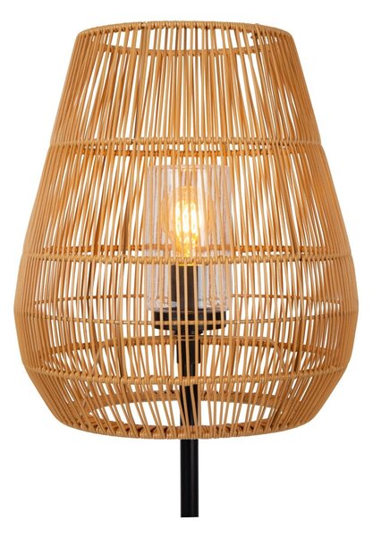 NERIDA lampa stojąca zewnętrzna z tworzywa imitującego rattan naturalny IP44 1xE27