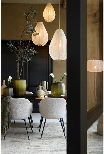 Beżowa lampa wisząca z tekstylnym kloszem ø 50 cm Itela – Light & Living