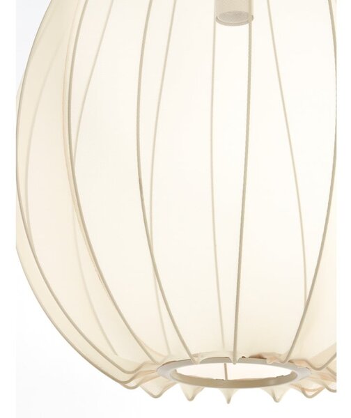Beżowa lampa wisząca z tekstylnym kloszem ø 50 cm Itela – Light & Living