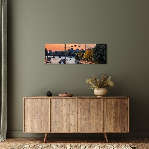 Obraz - statek na rejsie widokowym (z zegarem) (90x30 cm)