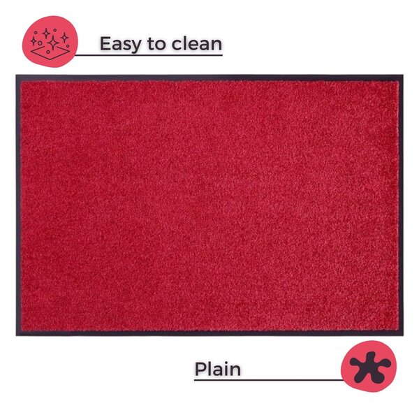 Czerwona wycieraczka Hanse Home Wash & Clean, 39x58 cm