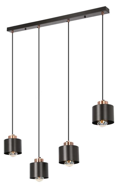 Czarna metalowa lampa wisząca 12x75 cm Olena – Candellux Lighting