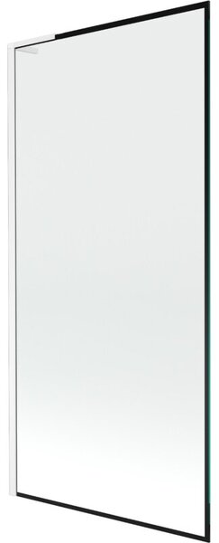 Mexen Next L parawan nawannowy 1-skrzydłowy 90 x 150 cm, czarna ramka, biały - 895-090-000-03-70-20