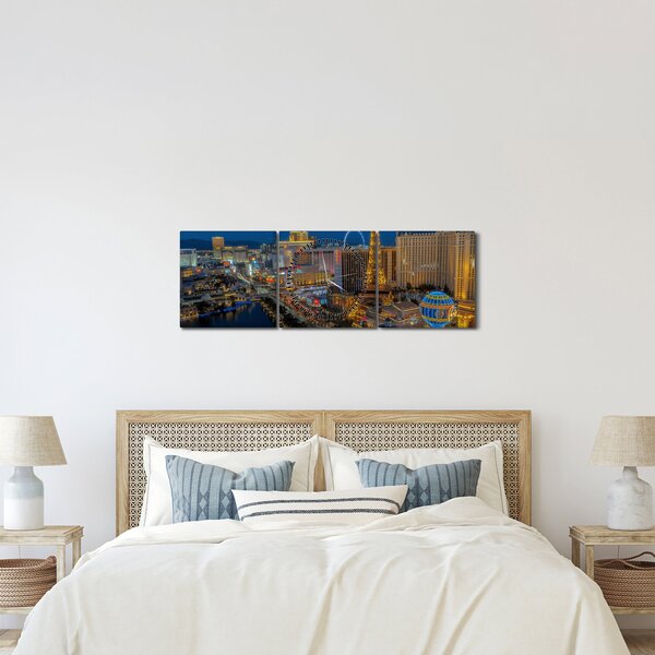 Obraz - Las Vegas (z zegarem) (90x30 cm)