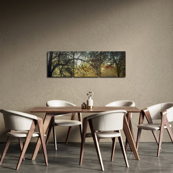 Obraz wschodu słońca (z zegarem) (90x30 cm)