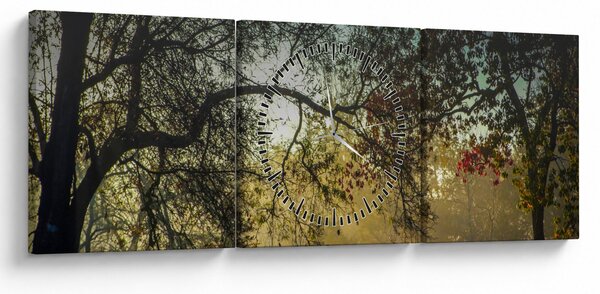 Obraz wschodu słońca (z zegarem) (90x30 cm)