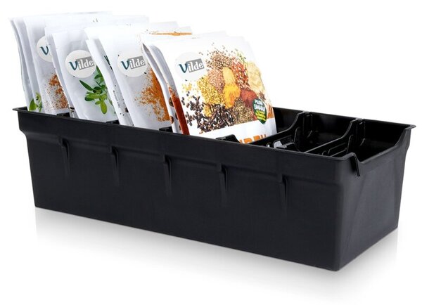 Pojemnik organizer na przyprawy czarny 30x13x8 cm