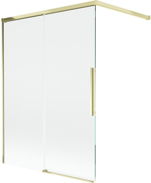 Mexen Rox parawan nawannowy 2-skrzydłowy rozsuwany 120 x 150 cm, transparent, złoty - 8C9-120-003-50-00