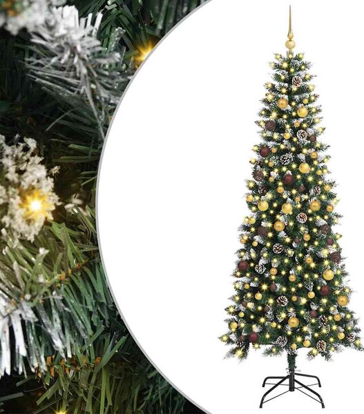 Sztuczna choinka z podstawą Zielony 240 cm PVC, plastik i stal