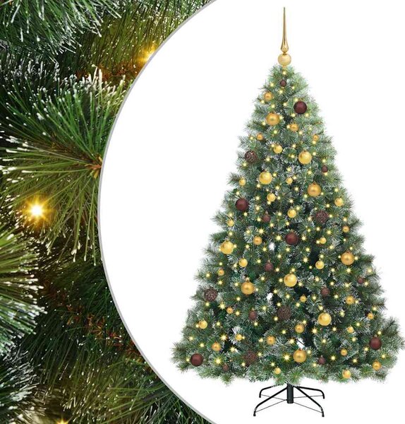 Sztuczna choinka z 300 diodami LED Zielony 180 cm PE i PVC