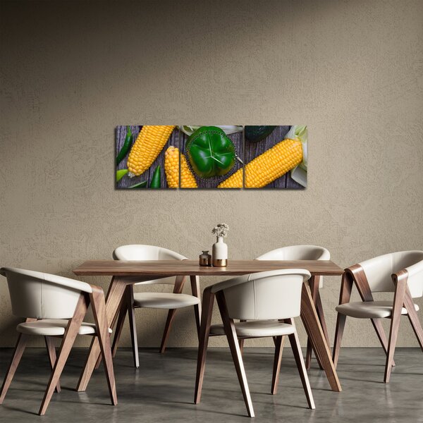 Obraz warzyw (z zegarem) (90x30 cm)