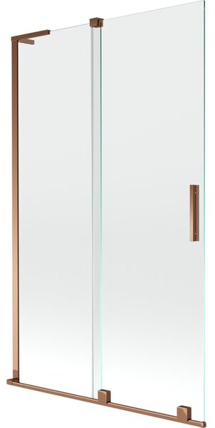 Mexen Velar L parawan nawannowy 2-skrzydłowy rozsuwany 110 x 150 cm, transparent, różowe złoto - 896-110-003-01-60