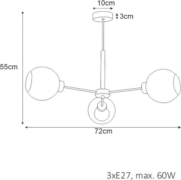 Loftowa lampa sufitowa ze szklanymi kloszami - S836-Voma