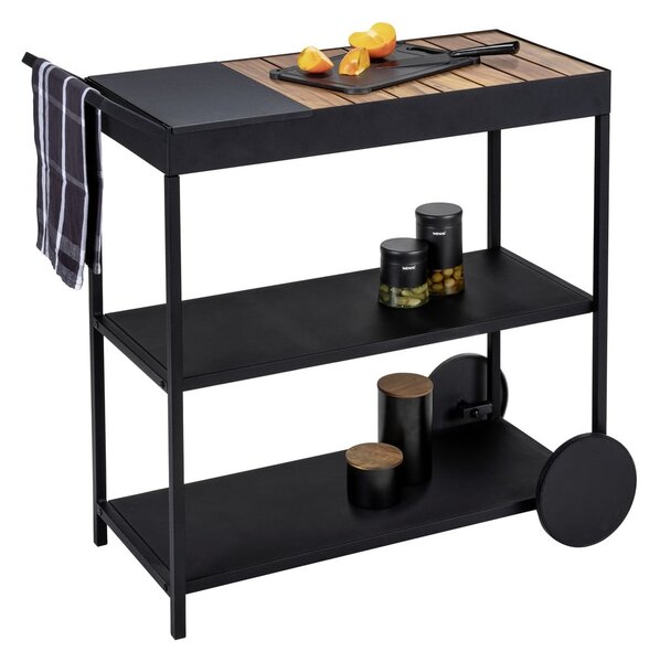 Barek na kółkach z blatem z drewna akacjowego 40x80 cm Miro – Wenko