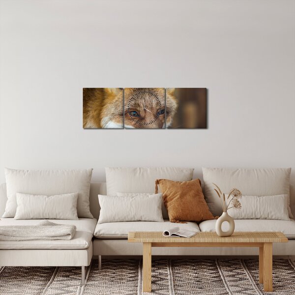 Obraz lisa (z zegarem) (90x30 cm)