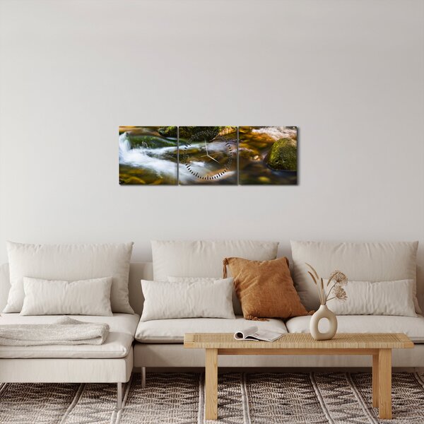 Obraz strumienia (z zegarem) (90x30 cm)