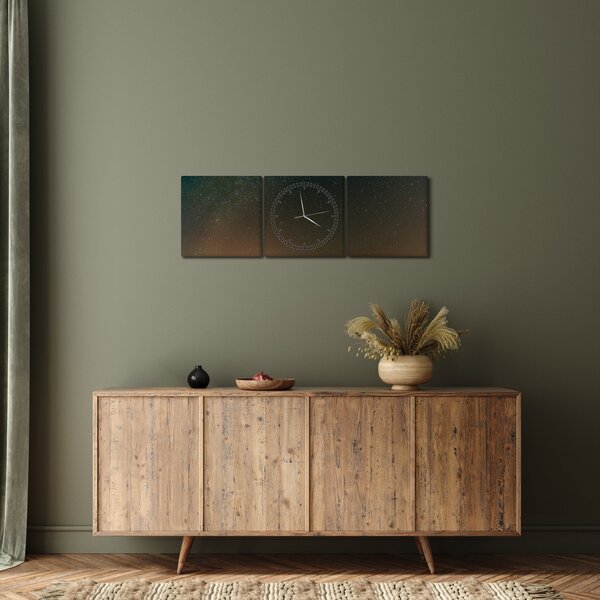Obraz Drogi Mlecznej (z zegarem) (90x30 cm)