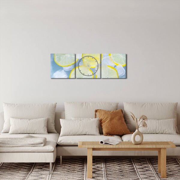 Obraz cytryn w lodzie (z zegarem) (90x30 cm)