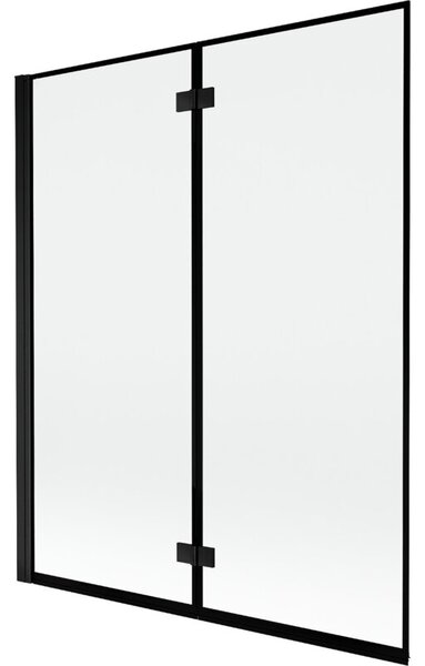 Mexen Mist parawan nawannowy 2-skrzydłowy lewy 140 x 150 cm, czarna ramka, czarny - 8A9-140-002-70-70-L