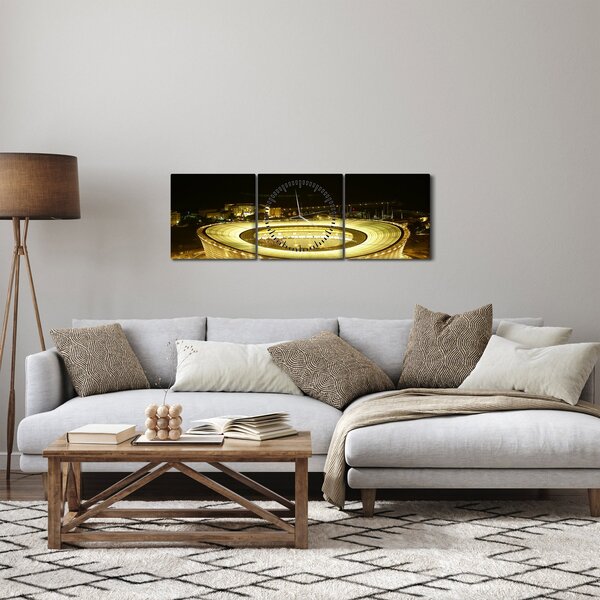 Obraz - stadion piłkarski (z zegarem) (90x30 cm)