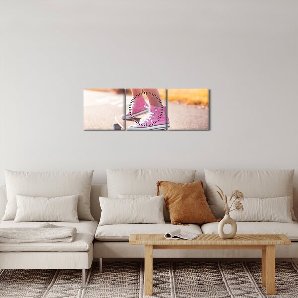 Obraz deskorolki (z zegarem) (90x30 cm)