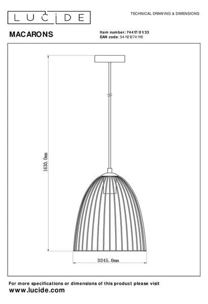 MACARONS lampa druciana zielona fi 24,5cm 1xE27