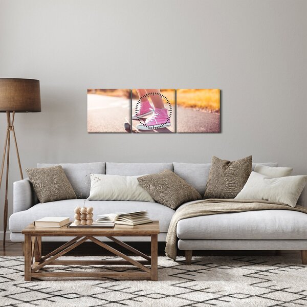 Obraz deskorolki (z zegarem) (90x30 cm)