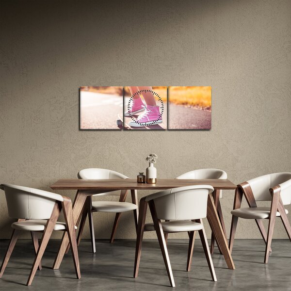Obraz deskorolki (z zegarem) (90x30 cm)
