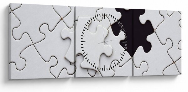 Obraz puzzli (z zegarem) (90x30 cm)