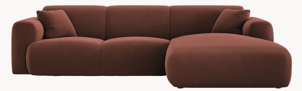 Sofa narożna z weluru Nolio, różne rozmiary