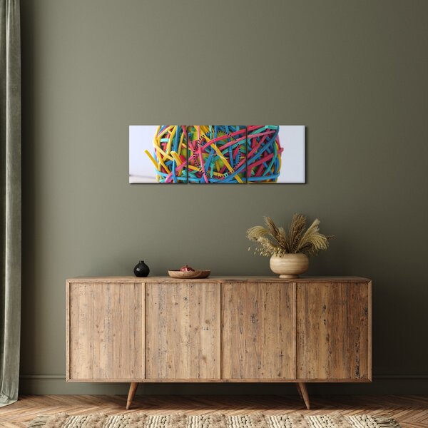 Obraz gumek (z zegarem) (90x30 cm)
