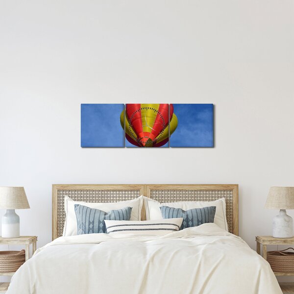 Obraz latającego balonu (z zegarem) (90x30 cm)