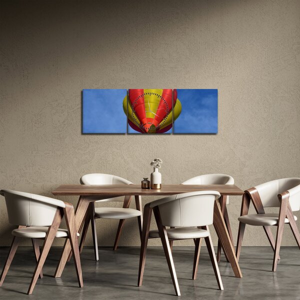Obraz latającego balonu (z zegarem) (90x30 cm)